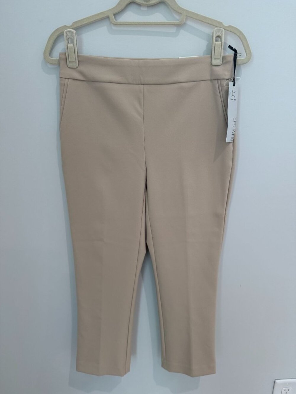NWT Rachel Zoe Women's Size S Beige High-Rise Slim Leg Ankle Stretch Dress Pants